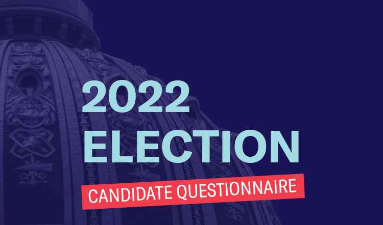 Image of the WV State Capitol Dome with the words "2022 Election Candidate Questionnaire" over it