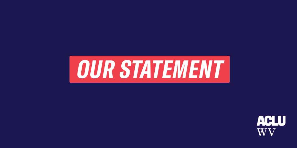 Image reads "OUR STATEMENT" in white text surrounded in a red box on a navy blue background
