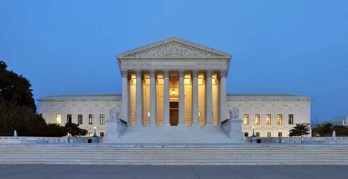 U.S. Supreme Court at dusk