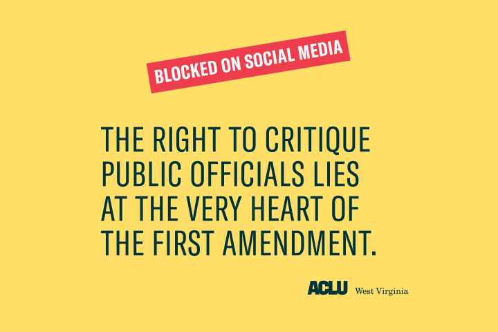 Image says THE RIGHT TO CRITIQUE PUBLIC OFFICIALS LIES  AT THE VERY HEART OF  THE FIRST AMENDMENT.