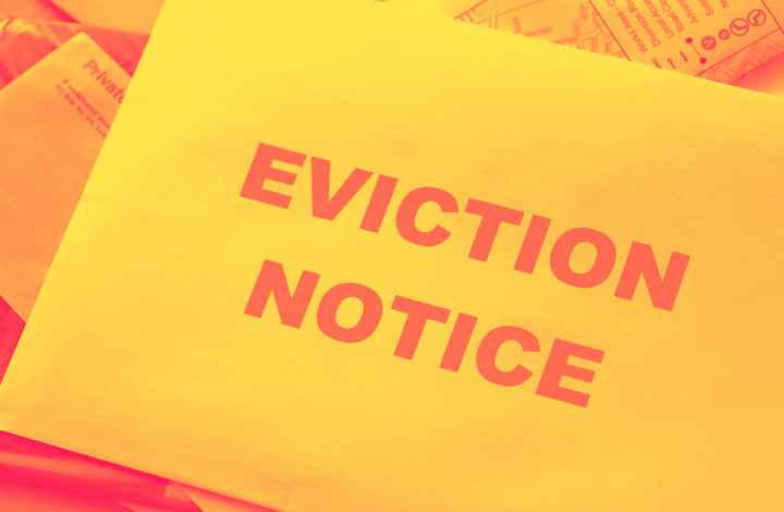 An eviction notice in the mail