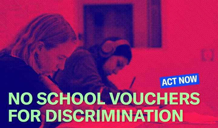 No school vouchers for discrimination 