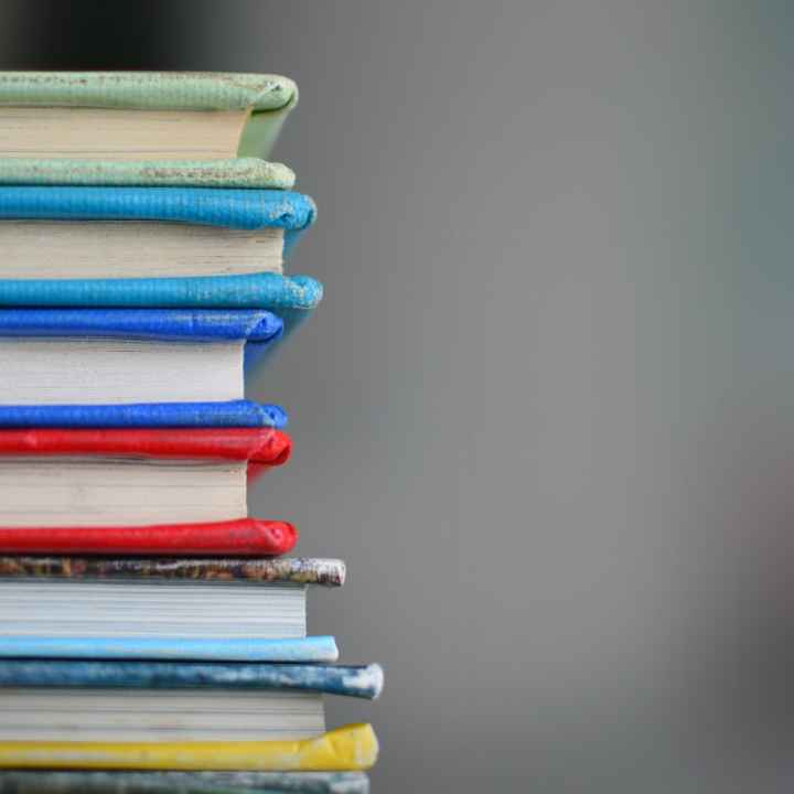 Stack of multi-color school books