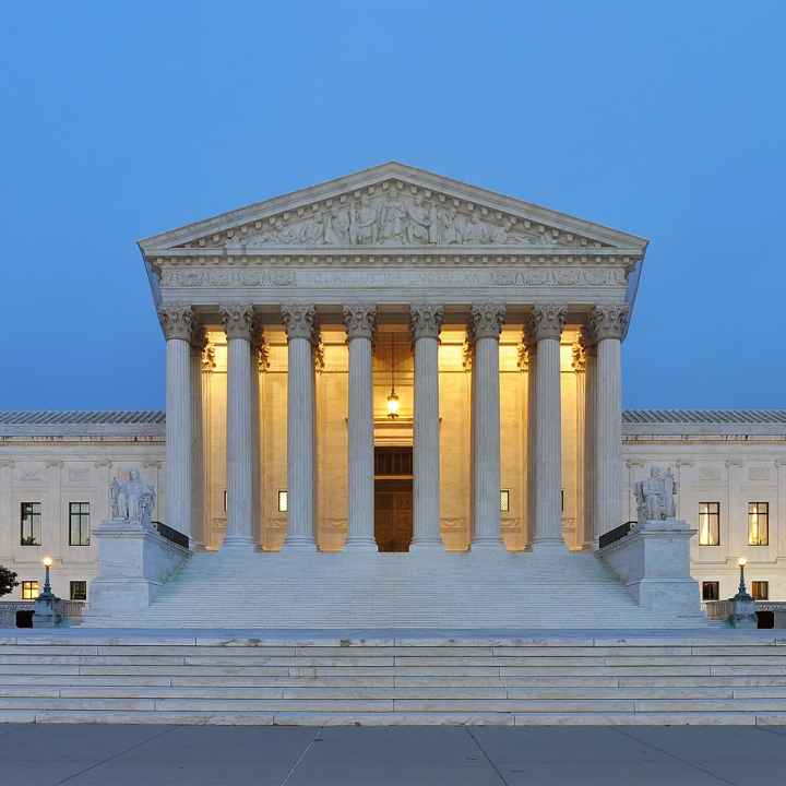 U.S. Supreme Court at dusk